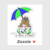 Beach Day Groundhog Sticker (Vel)