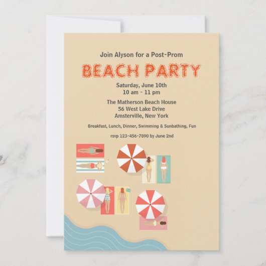 Beach Day Party uitnodiging (Voorkant)