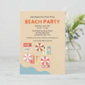 Beach Day Party uitnodiging (Staand voorkant)