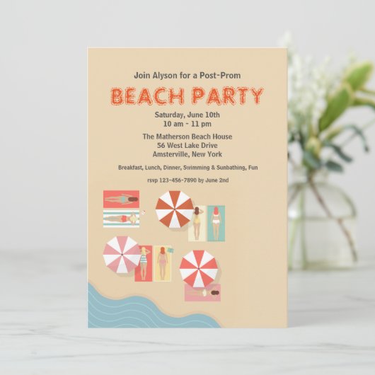 Beach Day Party uitnodiging (Staand voorkant)