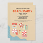 Beach Day Party uitnodiging (Voorkant / Achterkant)