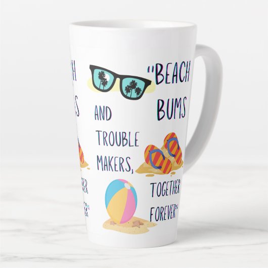 Beach Day Quote Latte Mok (Rechterhoek)