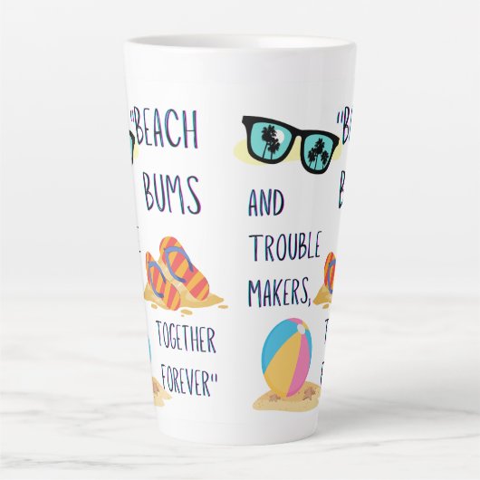 Beach Day Quote Latte Mok (Voorkant)