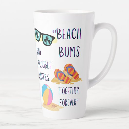 Beach Day Quote Latte Mok (Rechts)