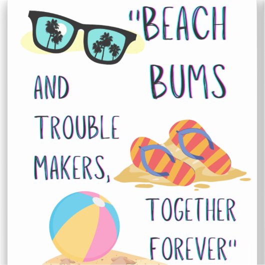 Beach Day Quote Sticker (Voorkant)
