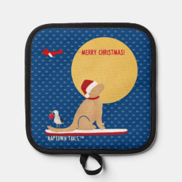 Beach Day Whales Surfen Golden Santa Dog Onderzett Pannenlap