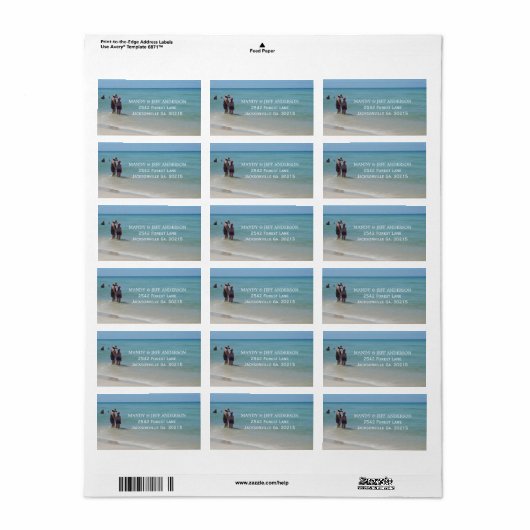Beach Days Adresetiketten Etiket (Full Sheet)