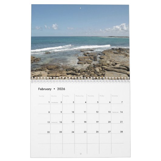 Beach Days Calendar Kalender (Feb 2026)