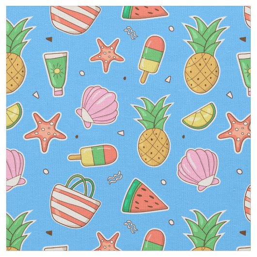 Beach Days Fabric Stof (Close Up)