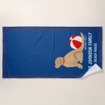 Beach Days Golden Retriever Dog Beach Towel
