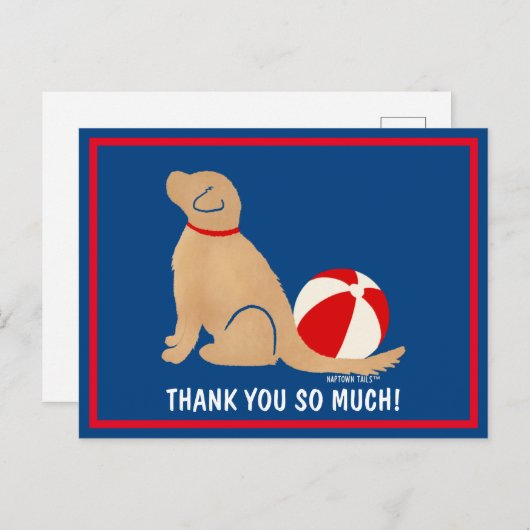 Beach Days Golden Retriever Dog Dank u Briefkaart (Voorkant / Achterkant)