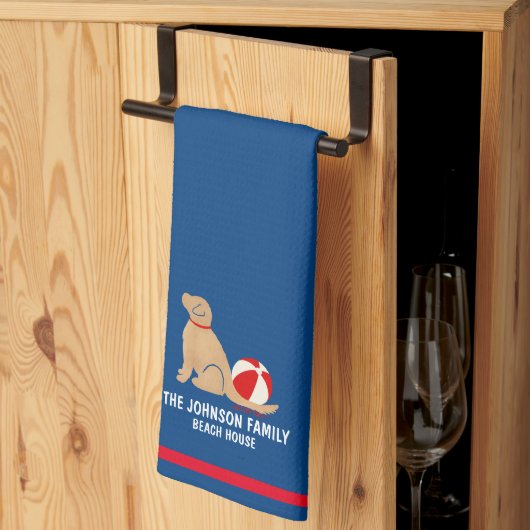 Beach Days Golden Retriever Dog Kitchen Towel Theedoek (Derde Gevouwen)