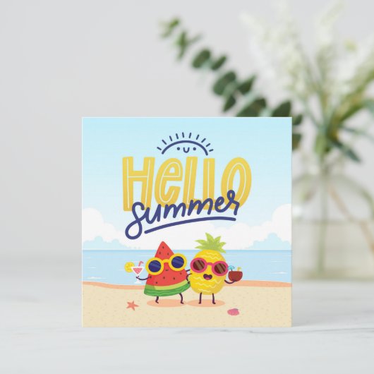 Beach Days Hallo Summer Wenskaart (Staand voorkant)