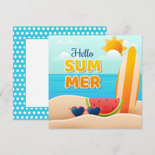 Beach Days Hallo Summer Wenskaart (Voorkant / Achterkant)