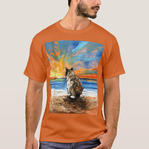 Beach Days Snowshoe Cat Van Gogh Cat Gift, Cat T-shirt