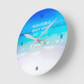 Beach Decor Zee Ocean Blue Summer Sun Ronde Klok (Hoek)