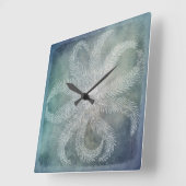 Beach Decor Zee Star Blue Waterverf Blauwgroen Ind Vierkante Klok (Hoek)