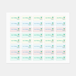 Beach Design Kids' Name Clothing School Labels