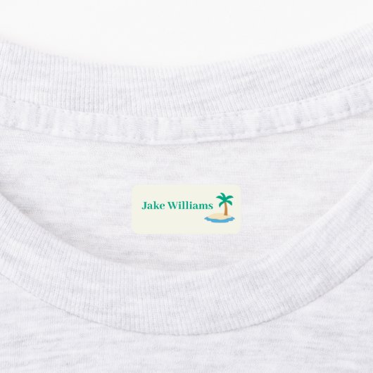 Beach Design Kids' Name Clothing School Labels (Aangebracht)