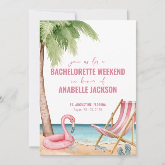 Beach Destination Bachelorette Weekend Kaart (Voorkant)