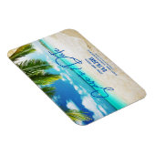 Beach Destination Blue Wedding Save the Date Magneet (Rechterzijde)