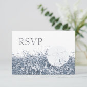 Beach Destination Blue Whimsical RSVP-kaart RSVP Kaartje (Staand voorkant)