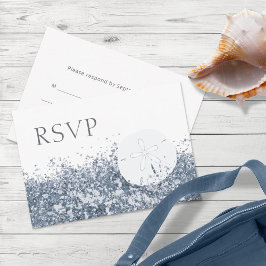 Beach Destination Blue Whimsical RSVP-kaart RSVP Kaartje
