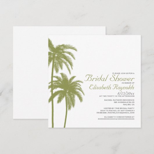  Beach Destination Bridal Shower Invitation Kaart (Voorkant / Achterkant)