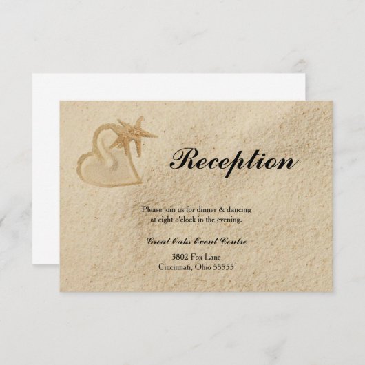 Beach Destination bruiloft-ontvangstkaart Informatiekaartje (Voorkant / Achterkant)