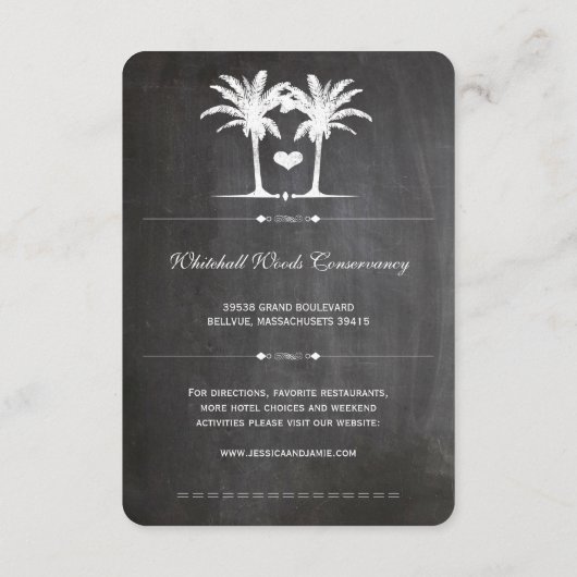 Beach Destination Chalkboard Typografie Invite Informatiekaartje (Achterkant)