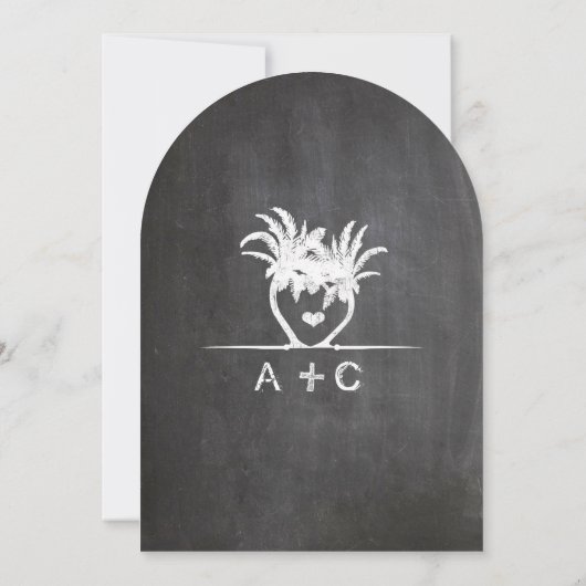 Beach Destination Chalkboard Typografie Invite Kaart (Achterkant)