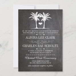 Beach Destination Chalkboard Typografie Invite Kaart
