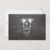 Beach Destination Chalkboard Typografie RSVP (Achterkant)