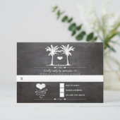 Beach Destination Chalkboard Typografie RSVP Kaartje (Staand voorkant)