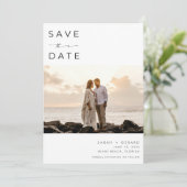 Beach Destination Elegant Photo Wedding Save The Date (Staand voorkant)