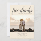 Beach Destination Elegant Photo Wedding Save The Date (Voorkant)