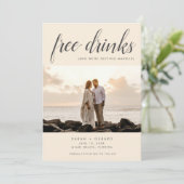 Beach Destination Elegant Photo Wedding Save The Date (Staand voorkant)