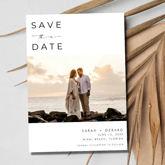 Beach Destination Elegant Photo Wedding Save The Date