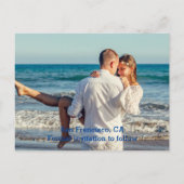 Beach Destination Photo Collage Save the Date Card Briefkaart (Achterkant)
