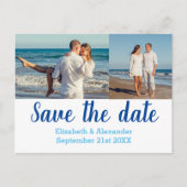 Beach Destination Photo Collage Save the Date Card Briefkaart (Voorkant)