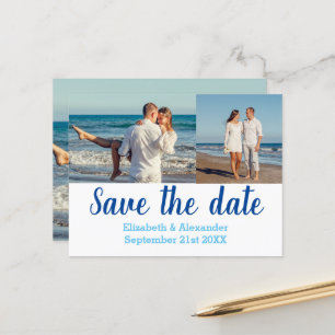 Beach Destination Photo Collage Save the Date Card Briefkaart