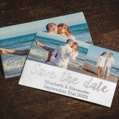 Beach Destination Photo Collage Save the Date Card Folie Uitnodiging
