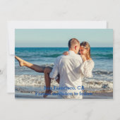 Beach Destination Photo Collage Save the Date Card Kaart (Achterkant)