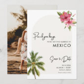 Beach Destination Photo Wedding Save The Date (Voorkant / Achterkant)