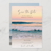 Beach Destination Photo Wedding Save The Date (Voorkant / Achterkant)
