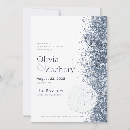 Beach Destination Sand Dollar Evitation Kaart (Voorkant)