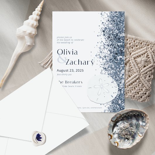 Beach Destination Sand Dollar Evitation Kaart