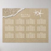 Beach Destination Starfish Wedding Seating Chart Poster (Voorkant)
