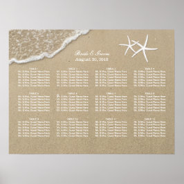 Beach Destination Starfish Wedding Seating Chart Poster