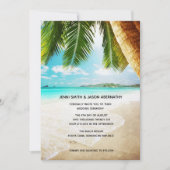 Beach Destination Tropical Wedding Invitation Aankondiging (Voorkant)
